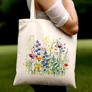 Tote Bag Cadeau Floral Esthétique vintage Fleur sauvage Pou