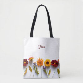 Tote Bag Cadeau floral monogramme personnalisé pour elle