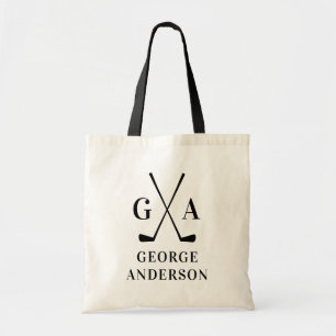 Tote Bag Cadeau Golfeur personnalisé Nom et initiales perso