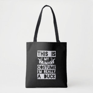 Tote Bag Cadeau Halloween Ceci Est Mon Costume Humain Je su