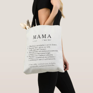 Tote Bag Cadeau maman polonais - MAMA Definition Ecru
