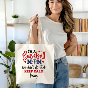 Tote Bag Cadeau Mère de baseball Monogramme