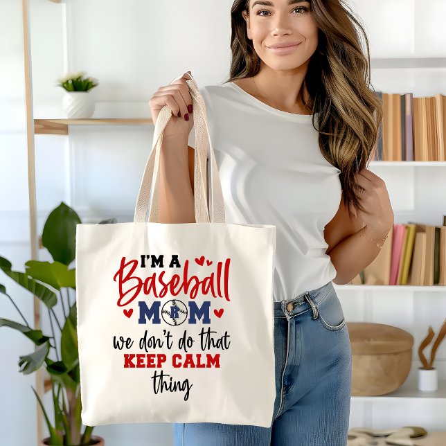 Tote Bag Cadeau Mère de baseball Monogramme (Créateur téléchargé)