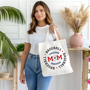 Tote Bag Cadeau Mère de baseball Monogramme