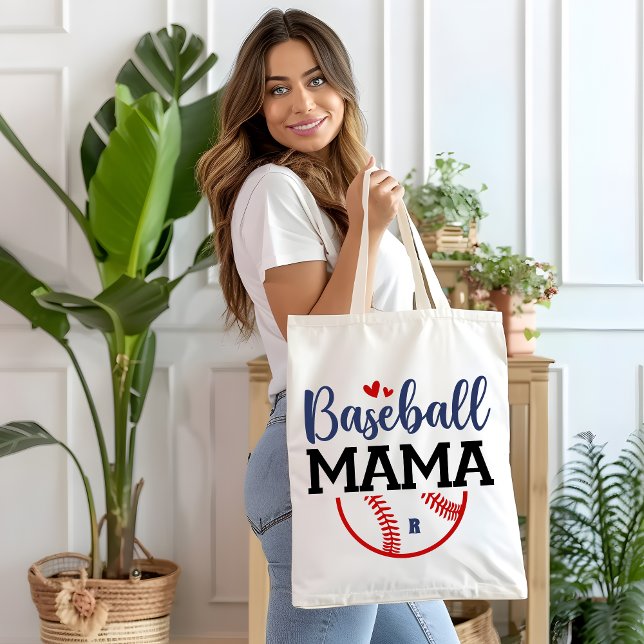 Tote Bag Cadeau Mère de baseball Monogramme (Créateur téléchargé)