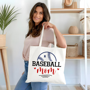 Tote Bag Cadeau Mère de baseball Monogramme