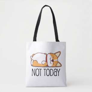 Tote Bag Cadeau Mignon Corgi Amoureux de Chien Drôle Pas Au