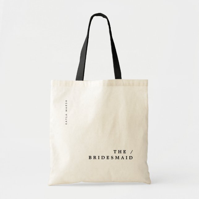 Tote Bag Cadeau moderne minimal de demoiselle d'honneur de (Devant)