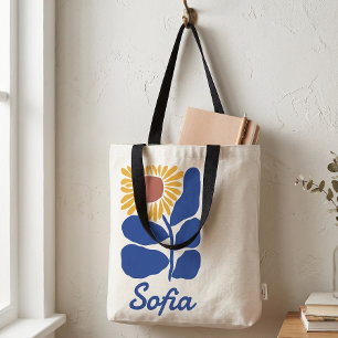 Tote Bag Cadeau personnalisé avec nom personnalisé Fleur de