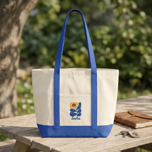 Tote Bag Cadeau personnalisé avec nom personnalisé Fleur de