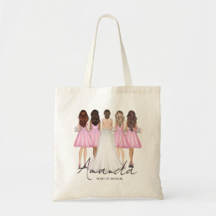 Tote Bag Cadeau Personnalisé de Demoiselle d'Honneur avec N