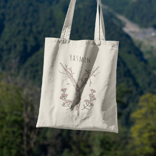 Tote Bag Cadeau personnalisé lettre florale Yarrow personna