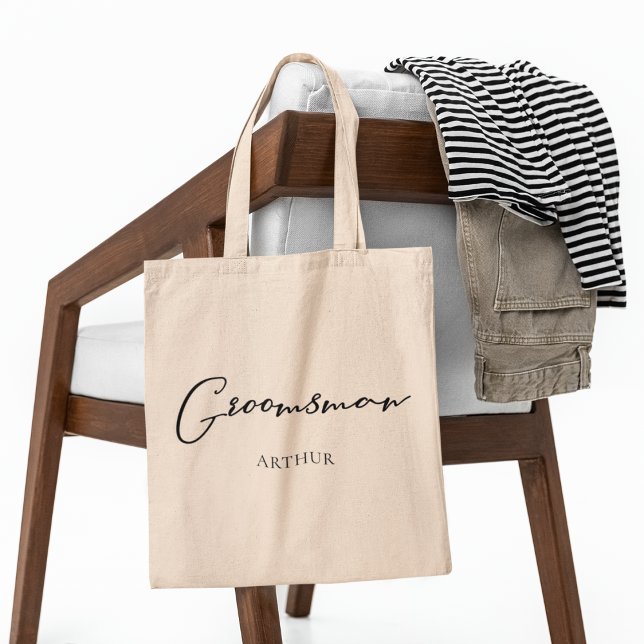 Tote Bag Cadeau personnalisé pour garçon d'honneur Chic Mar (Créateur téléchargé)