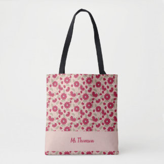 Tote Bag Cadeau personnalisé pour l'enseignant, marguerites