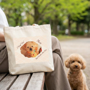 Tote Bag Cadeau personnalisé pour maman de Poodle avec phot