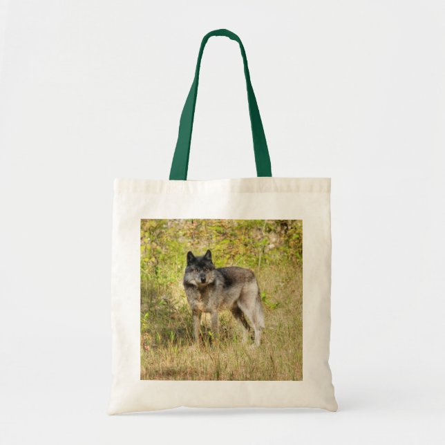 Tote Bag Cadeau photo Gray Wolf & Wilderness (Devant)