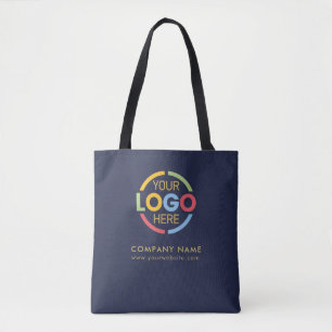 Tote Bag Cadeau promotionnel Logo d'entreprise Bleu Marine 