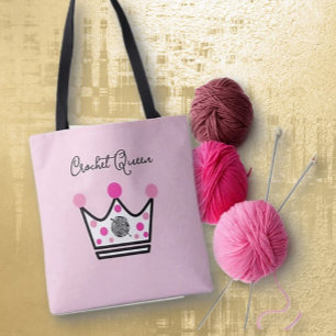 Tote Bag Cadeau Reine Adorable au Crochet