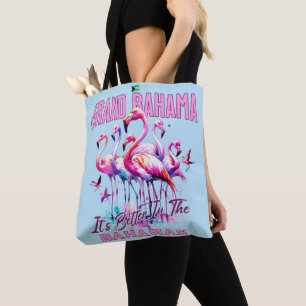 Tote Bag Cadeau souvenir Bahamas : Grand Bahama Flamant ros