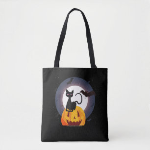 Tote Bag Cadeau Spider Halloween Black Cat Spider Citroui