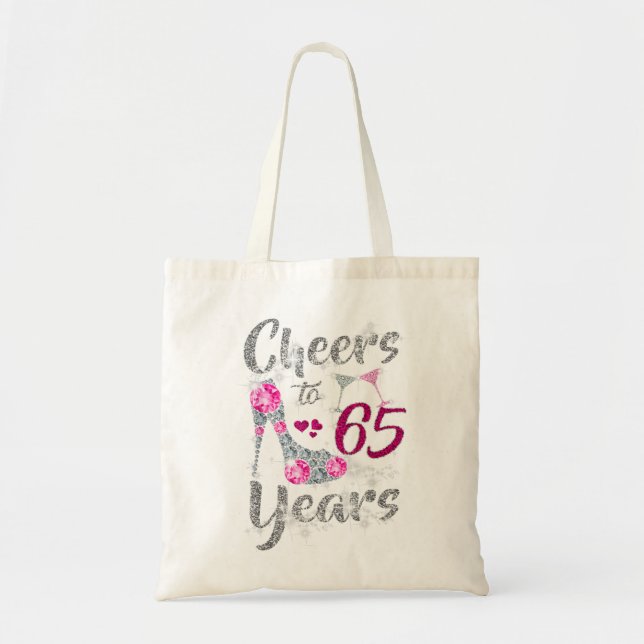 Tote Bag Cadeaux 65e Anniversaire À 65 Ans Vin Hig (Devant)