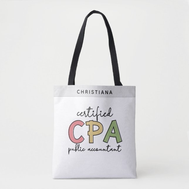 Tote Bag Cadeaux comptables publics certifiés CPA personnal (Devant)