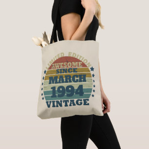 Tote Bag Cadeaux d'anniversaire vintages personnalisés