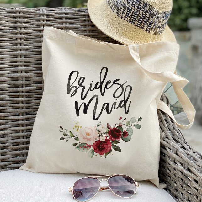 Tote Bag Cadeaux de demoiselle d'honneur floraux Bourguigno (Créateur téléchargé)
