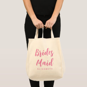 Tote Bag Cadeaux de Demoiselle d'Honneur pour Femme Rose Na