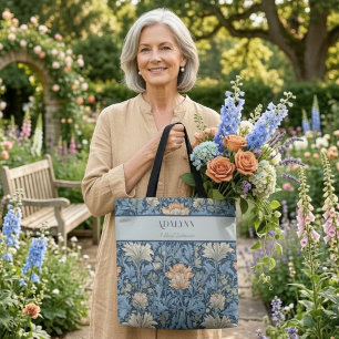 Tote Bag Cadeaux de retraite Fleurs Rétro Élégants pour Mam