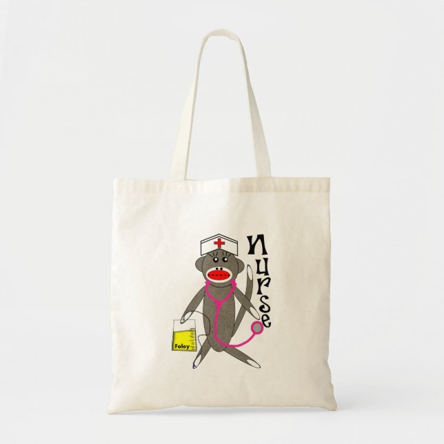 Tote Bag Cadeaux de singe de chaussette d'infirmière (Devant)