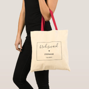 Tote Bag Cadeaux personnalisés de demoiselle d'honneur chic
