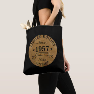 Tote Bag Cadeaux personnalisés vintages 65e anniversaire