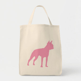 Tote Bag Cadeaux roses de chien de Boston Terrier