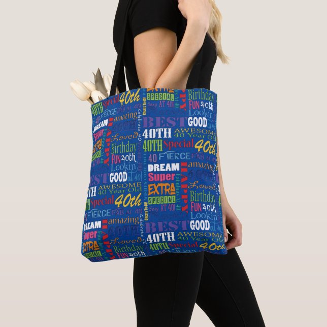 Tote Bag Cadeaux Uniques Et Spéciaux De Fête Du 40E Anniver (De près)