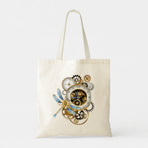 Tote Bag Cadran Steampunk avec libellule