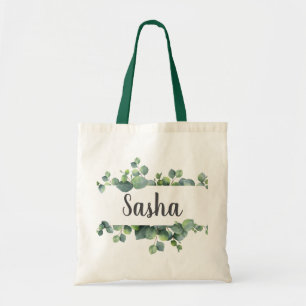 Tote Bag Cadre chic de feuillage d'eucalyptus personnalisé