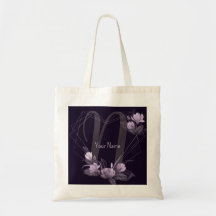 Cadre de monogramme violet floral géométrique viol