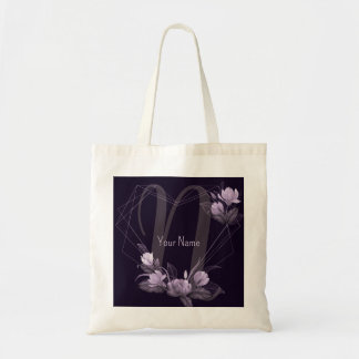 Tote Bag Cadre de monogramme violet floral géométrique viol
