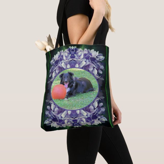Tote Bag Cadre de pétales Blue Hydrangea Créez votre propre (De près)