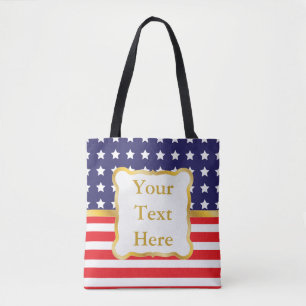 Tote Bag Cadre doré sur fond patriotique