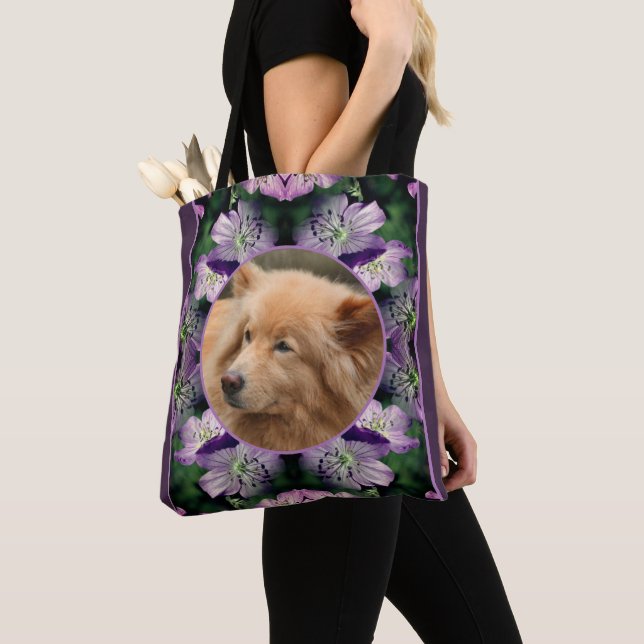 Tote Bag Cadre Fleurs de géranium Créez votre propre photo  (De près)