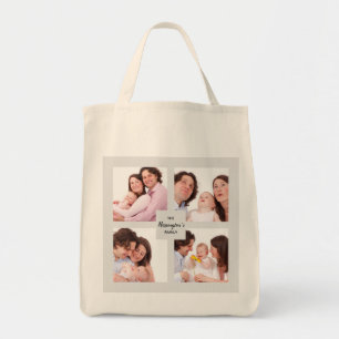 Tote Bag Cadre photo personnalisé en carré avec 4 sections