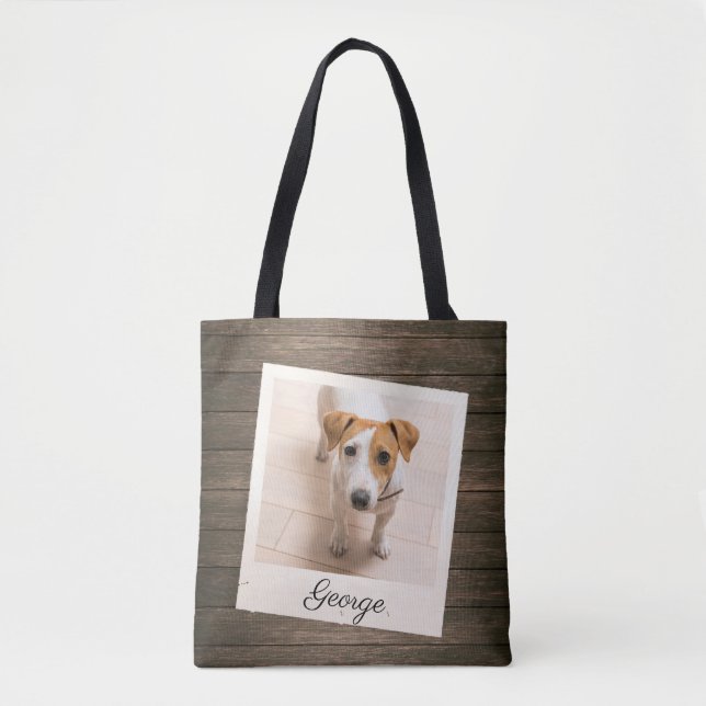 Tote Bag Cadre photo pour animaux de compagnie Bois rustiqu (Devant)