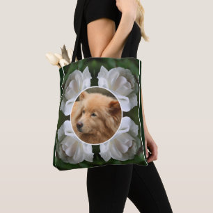 Tote Bag Cadre Rose blanche Créez votre propre photo pour a