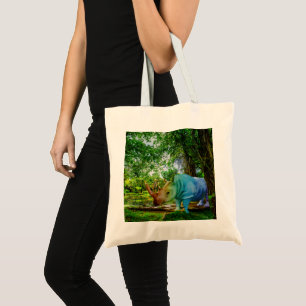 Tote Bag Cadre tropical luxuriant de SlipperyJoe rhinoceros
