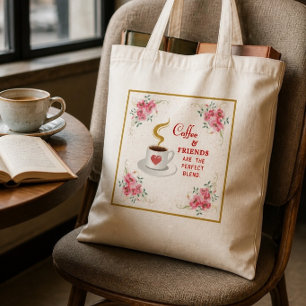 Tote Bag Café et amis, le mélange parfait