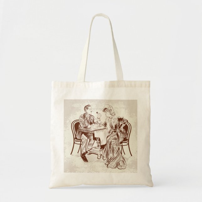 Tote Bag café et amour (Devant)