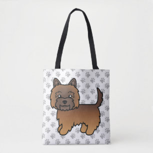 Tote Bag Cairn Terrier tacheté rouge Chien de dessin animé