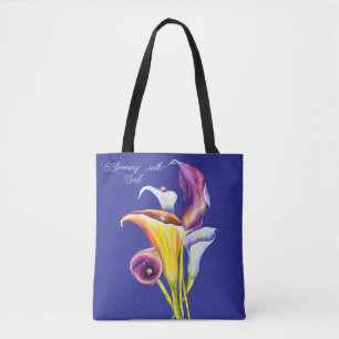 Tote Bag Calla Lillies Booming Aquarelle Beauté botanique